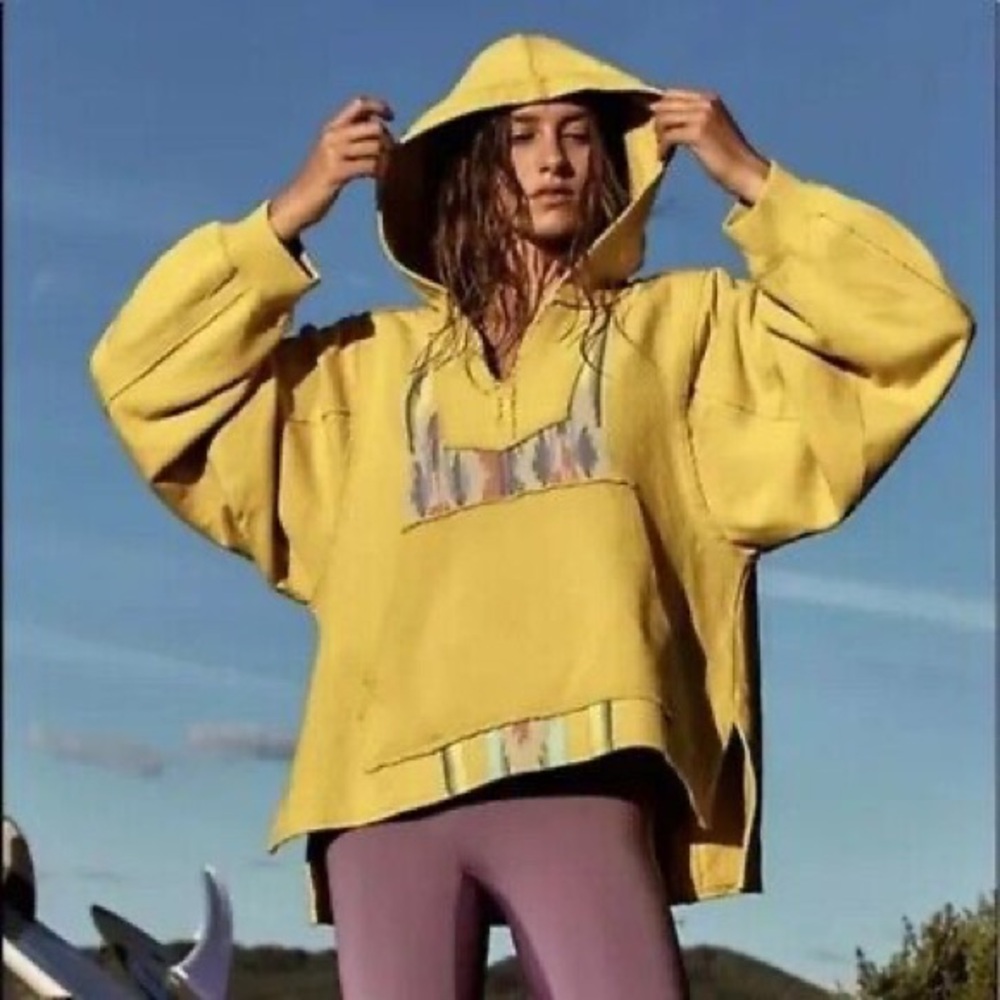 Free People Movement Surf Sesh Baja Sweatshirt yellow